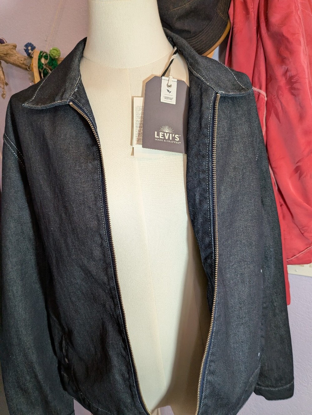 🔥RARE Levi's Made & Crafted Walter Denim Harrington Jacket Dark Indigo LMC 🔥 - Picture 8 of 16